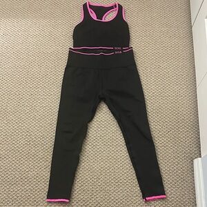SoulCycle Black and Pink Leggings Set